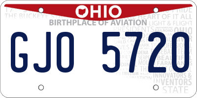OH license plate GJO5720