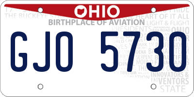 OH license plate GJO5730