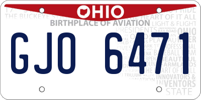 OH license plate GJO6471