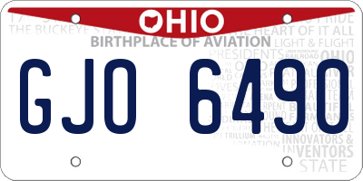 OH license plate GJO6490