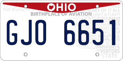 OH license plate GJO6651