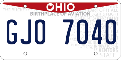 OH license plate GJO7040