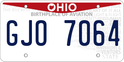 OH license plate GJO7064