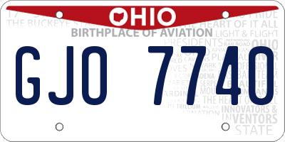 OH license plate GJO7740