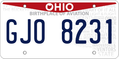 OH license plate GJO8231