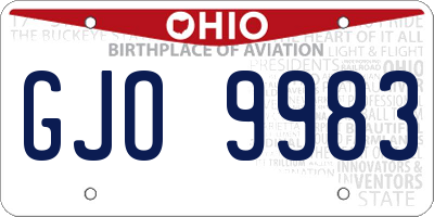 OH license plate GJO9983