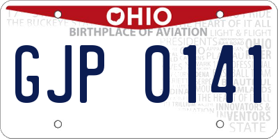 OH license plate GJP0141