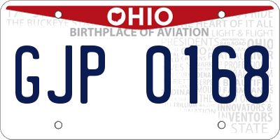 OH license plate GJP0168