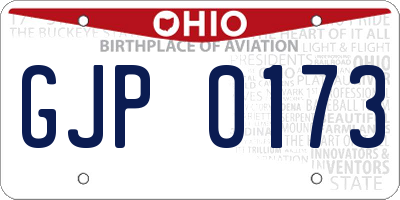OH license plate GJP0173