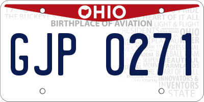 OH license plate GJP0271