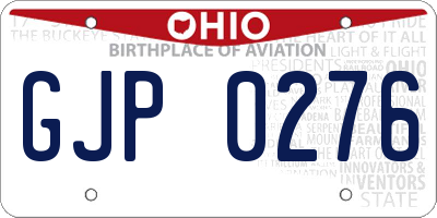 OH license plate GJP0276