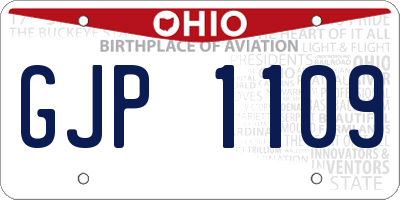 OH license plate GJP1109