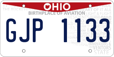 OH license plate GJP1133