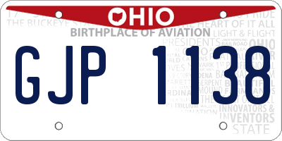 OH license plate GJP1138