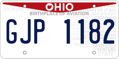 OH license plate GJP1182