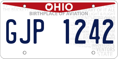 OH license plate GJP1242