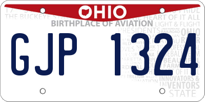 OH license plate GJP1324