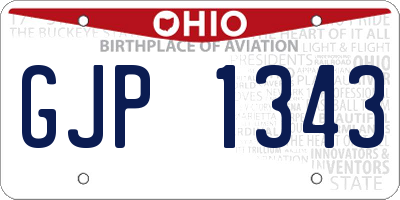 OH license plate GJP1343