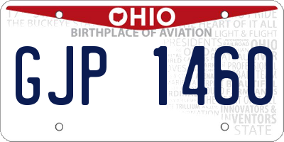 OH license plate GJP1460