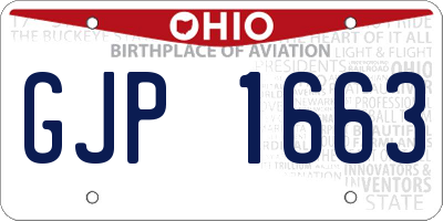 OH license plate GJP1663