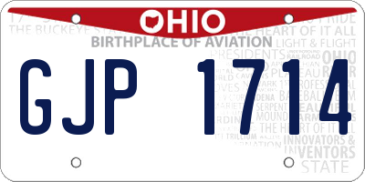 OH license plate GJP1714