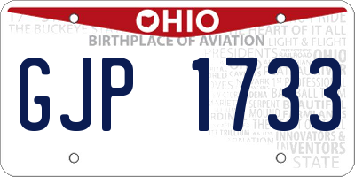 OH license plate GJP1733
