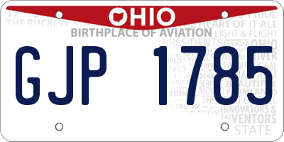 OH license plate GJP1785