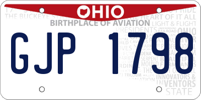 OH license plate GJP1798