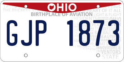 OH license plate GJP1873