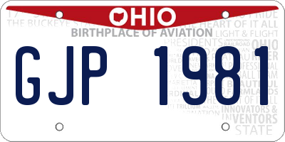 OH license plate GJP1981
