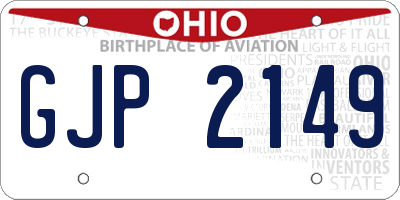 OH license plate GJP2149