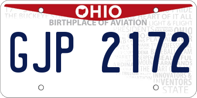 OH license plate GJP2172