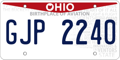 OH license plate GJP2240