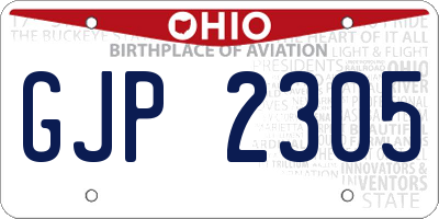 OH license plate GJP2305