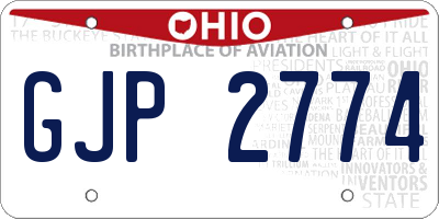OH license plate GJP2774