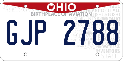 OH license plate GJP2788