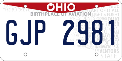 OH license plate GJP2981
