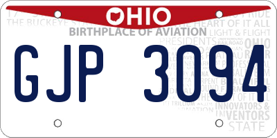 OH license plate GJP3094