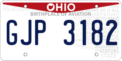 OH license plate GJP3182