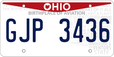 OH license plate GJP3436