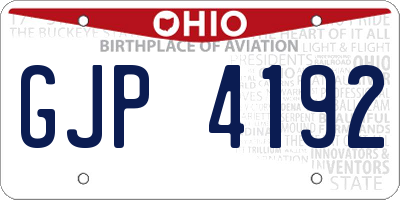 OH license plate GJP4192