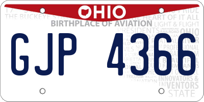 OH license plate GJP4366