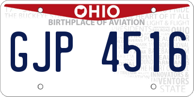 OH license plate GJP4516