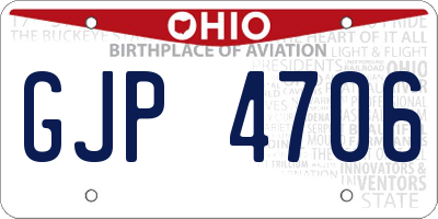 OH license plate GJP4706