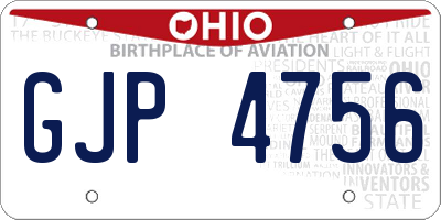 OH license plate GJP4756