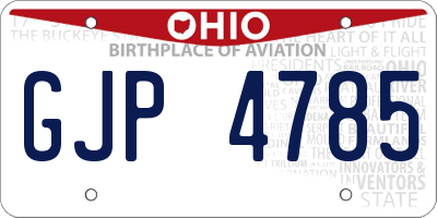 OH license plate GJP4785