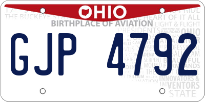 OH license plate GJP4792