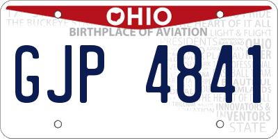 OH license plate GJP4841