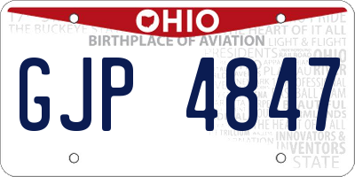 OH license plate GJP4847