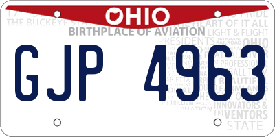 OH license plate GJP4963